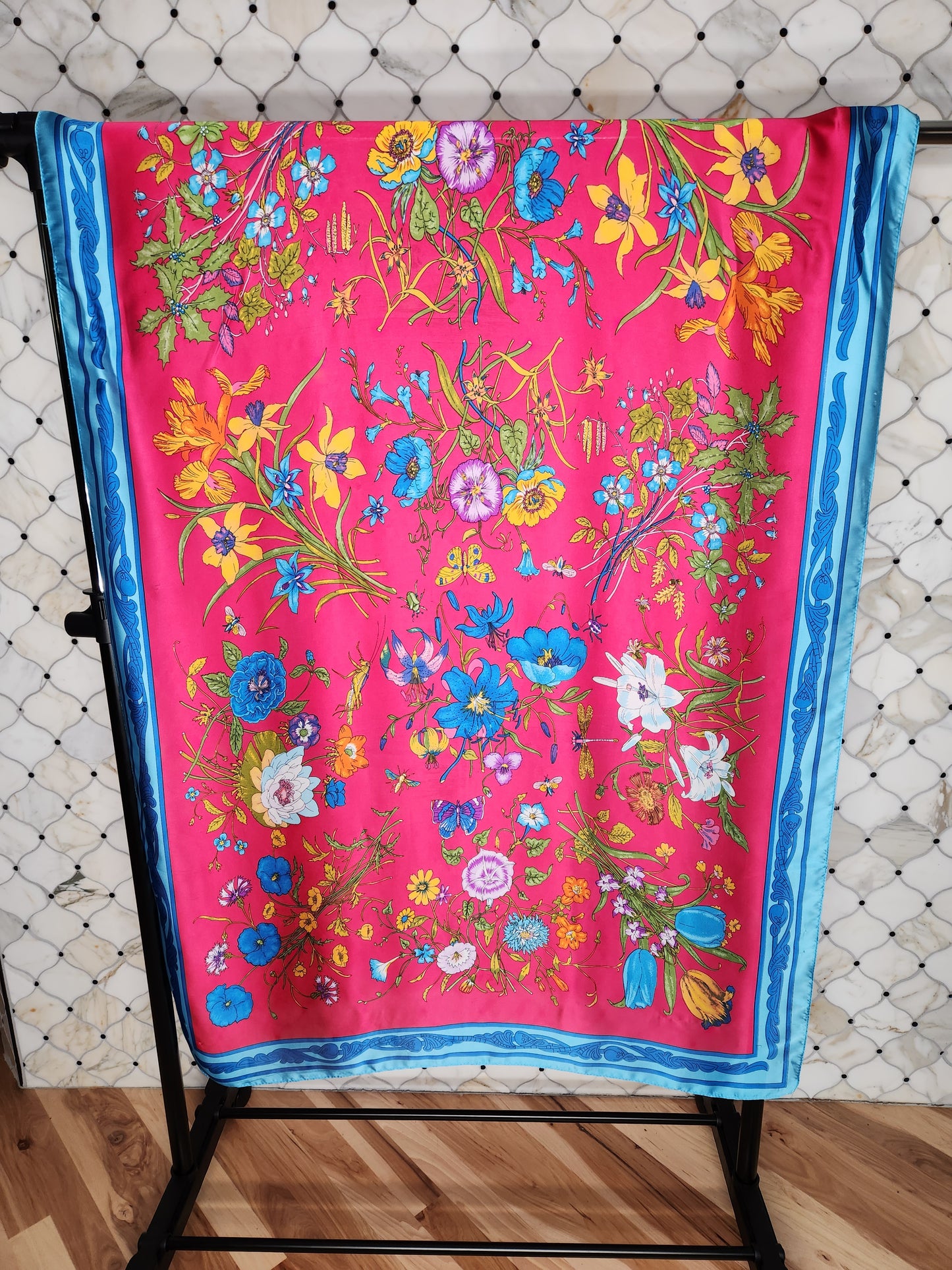 Padova floral and geometric design silk blend scarves