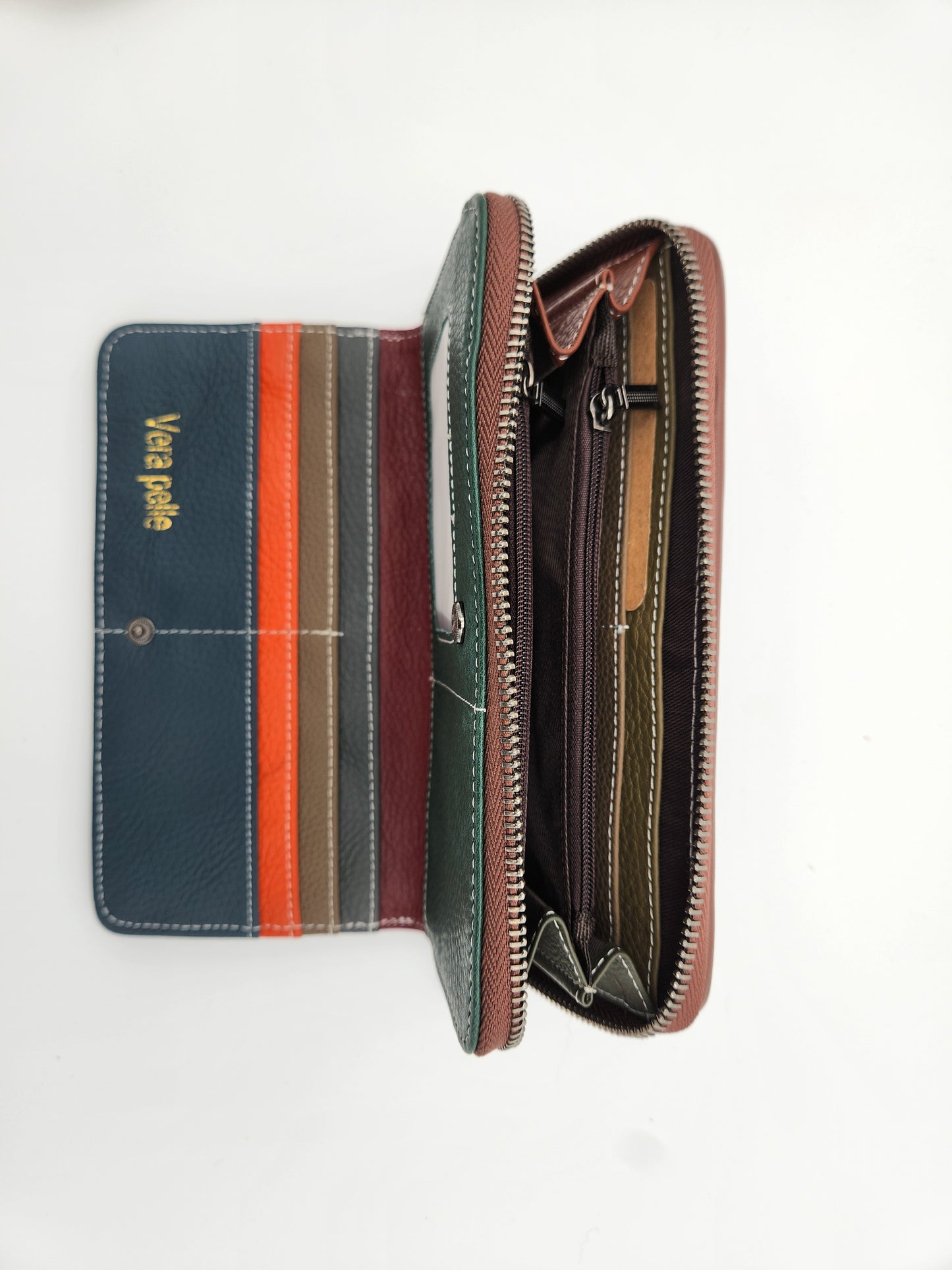 Intricate leather patchwork wallet