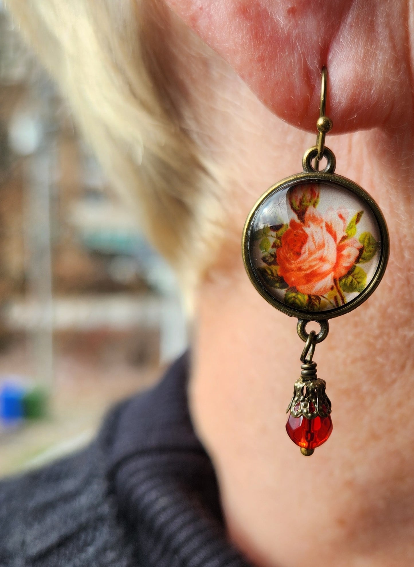 A Rose is a Rose is a Rose -Earrings