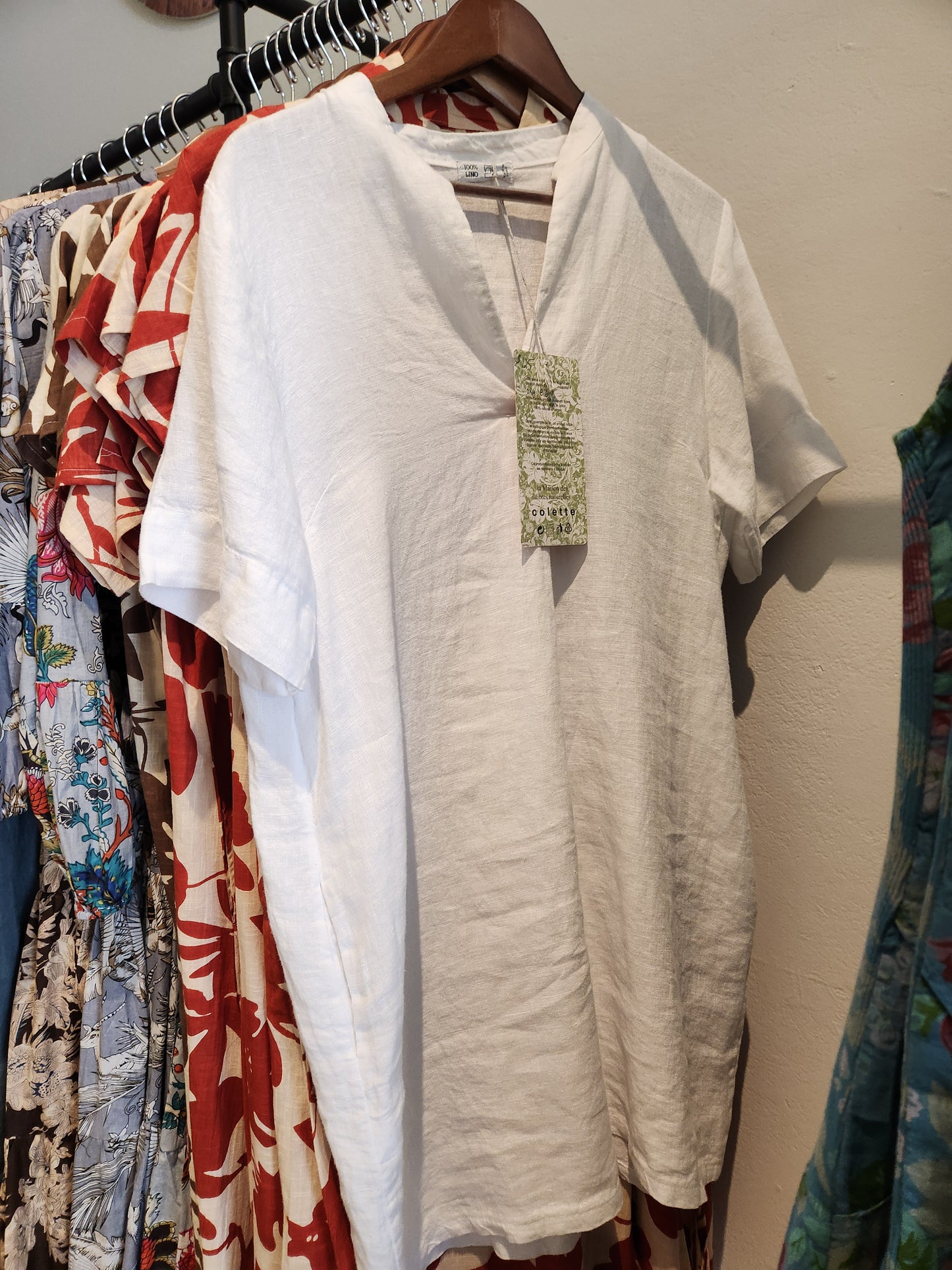 Italian Linen Floral Dress, short