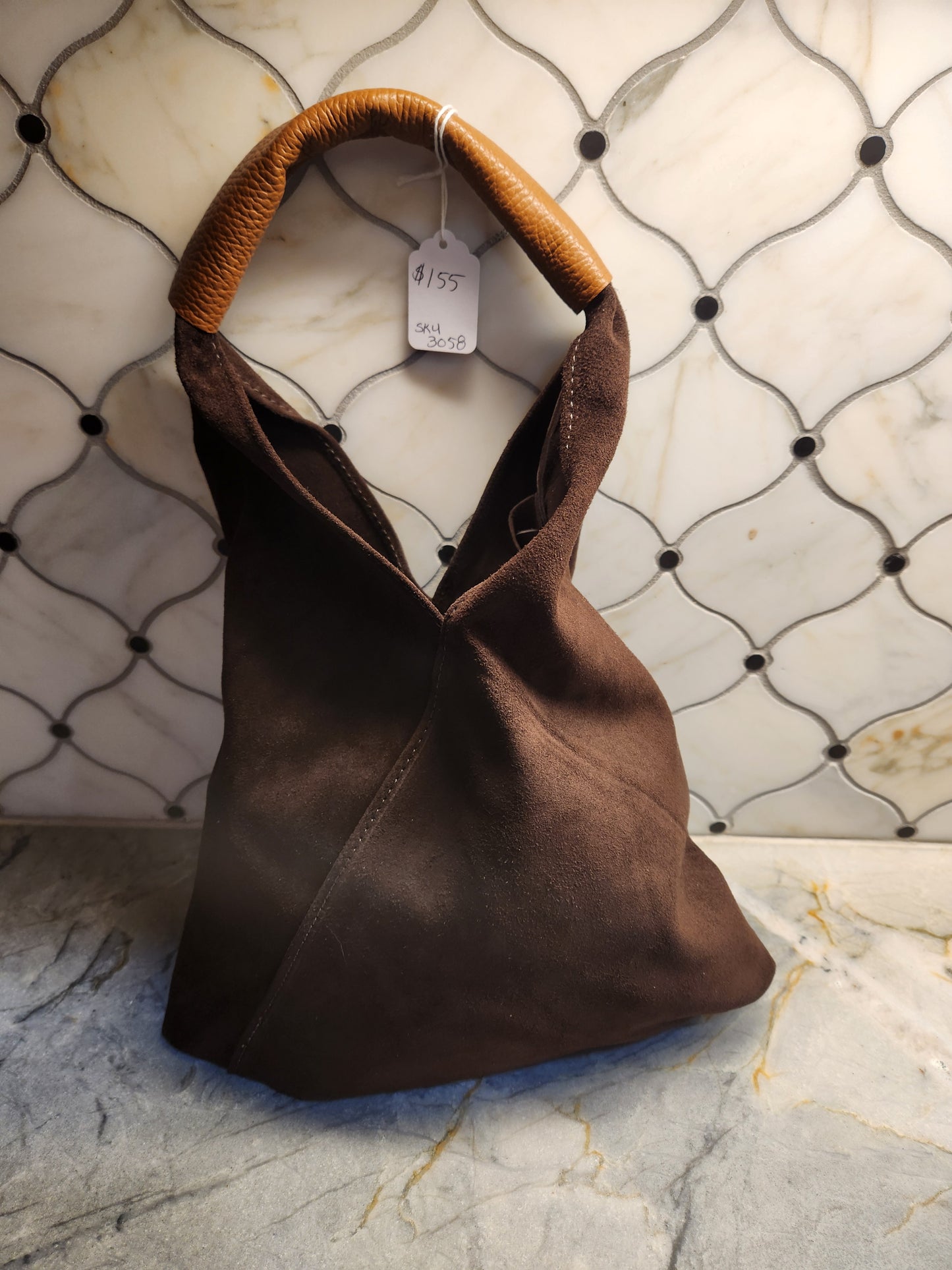 SL Suede with pebble handle small