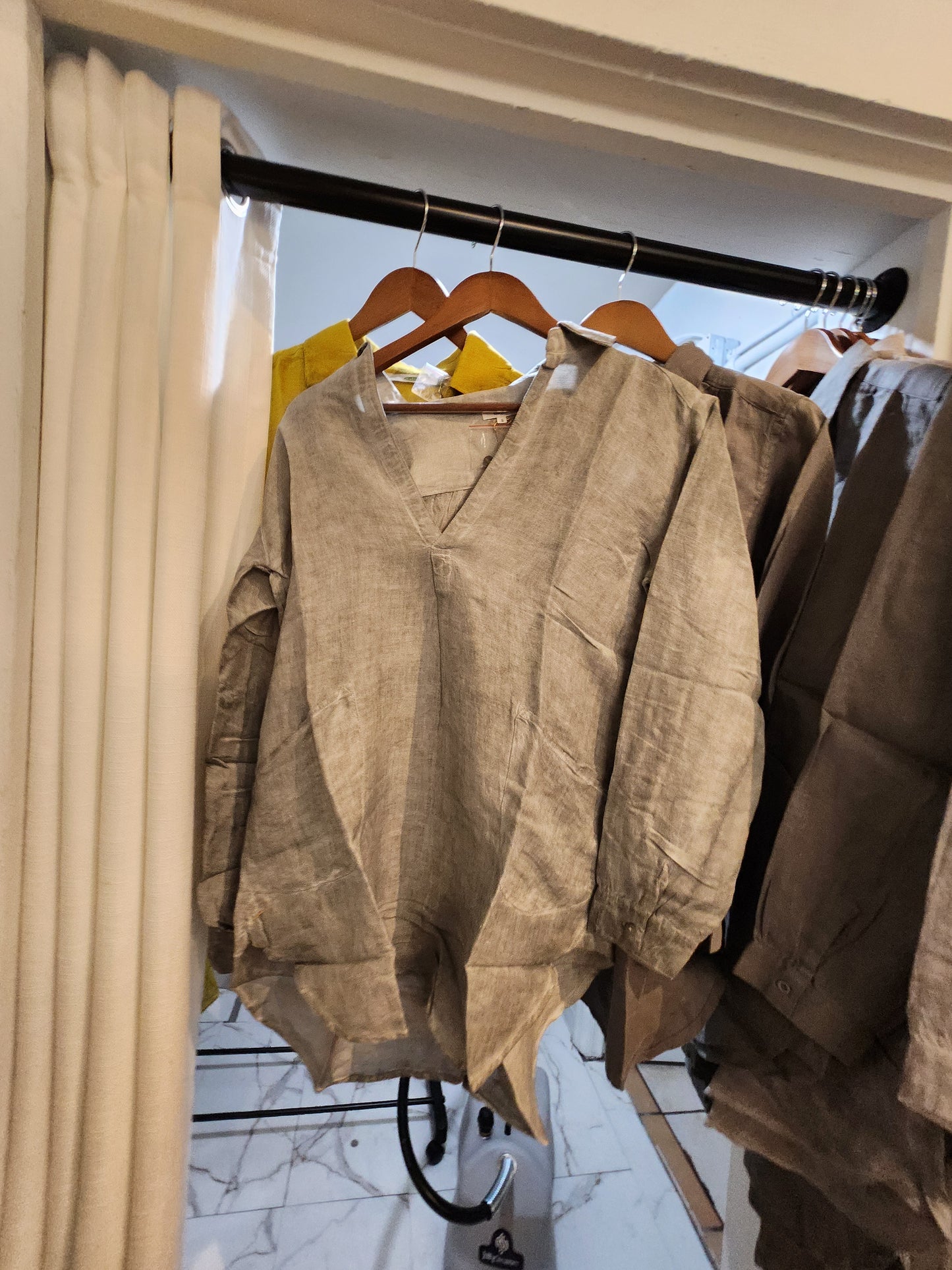Dolma tunic shirt long sleeve front pocket several colors