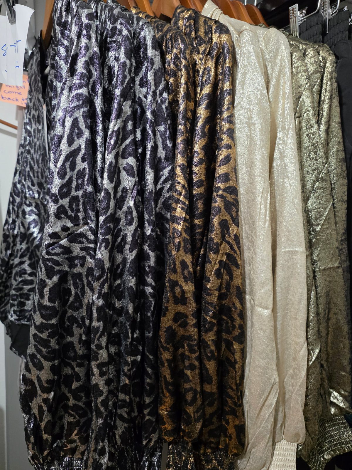 Metallic print or plain v neck blouse