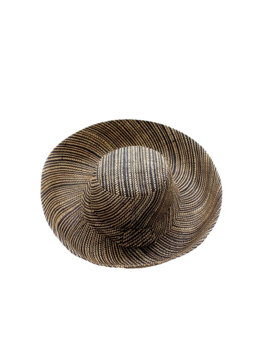 Madagascar Sun Hat Black Multicolor Melange 5 Inch Brim