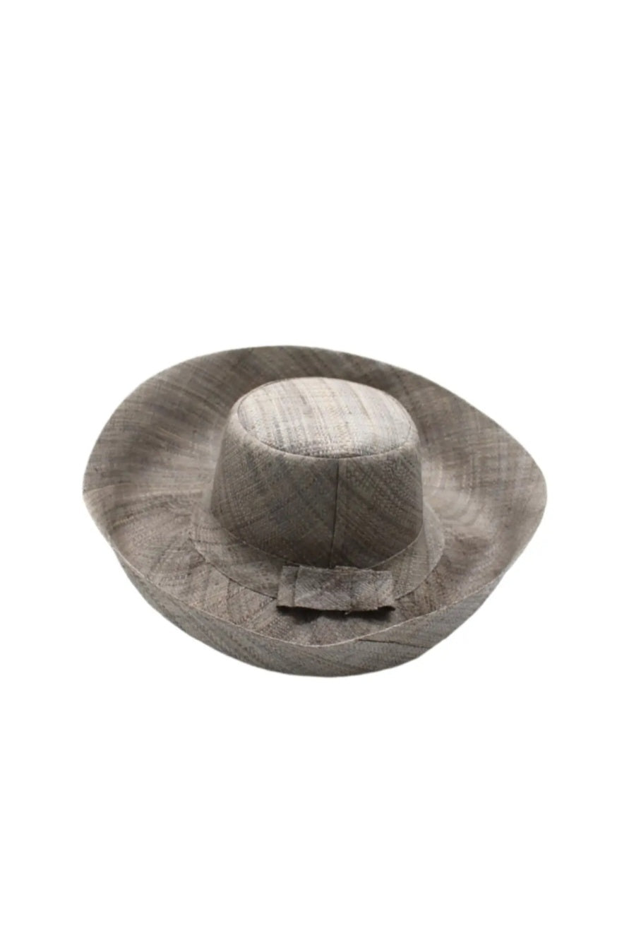 Madagascar Sun Hat Grey Solid Color 5 Inch Brim
