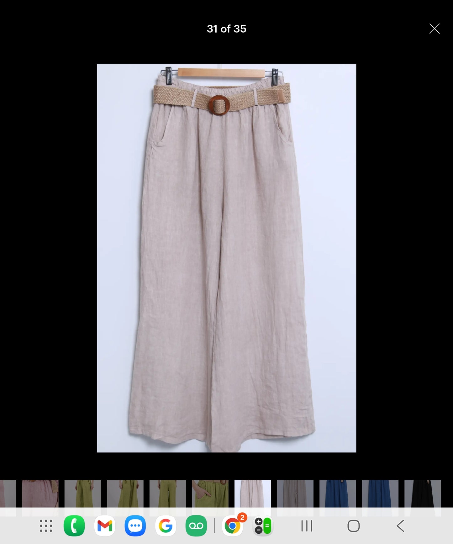 Belted Italian Linen pant
