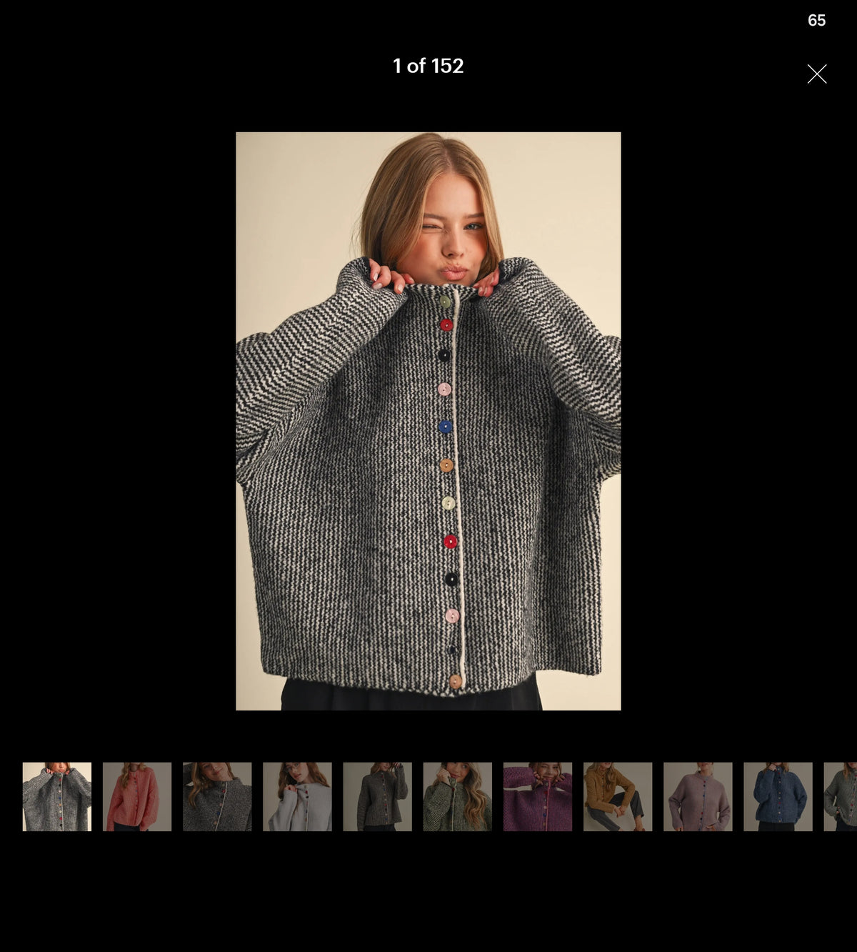 Multi color button cardigan