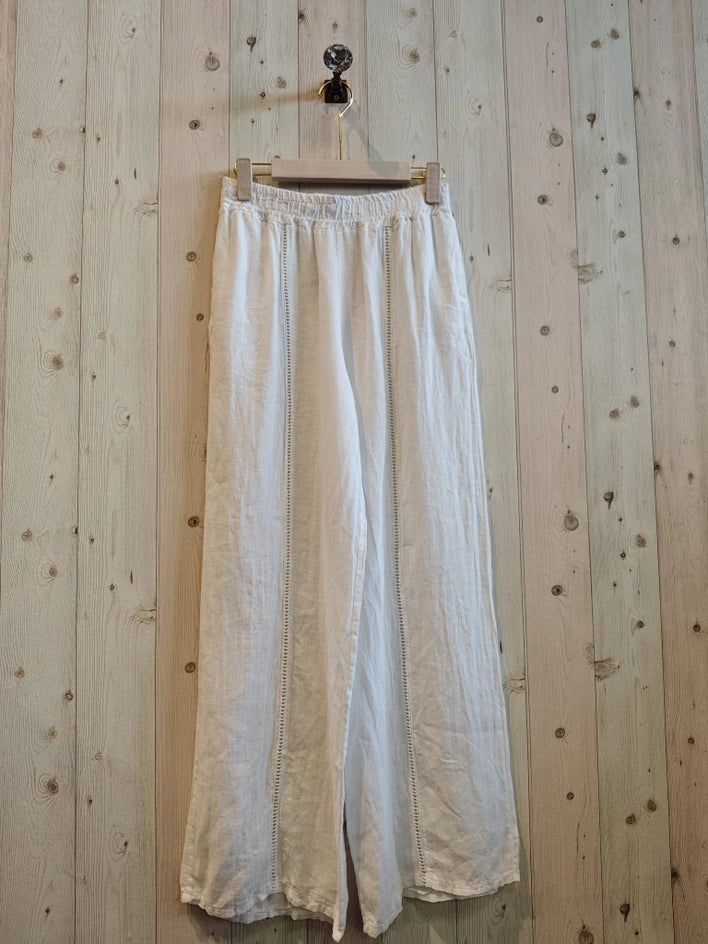 Italian linen Pants with spine detail