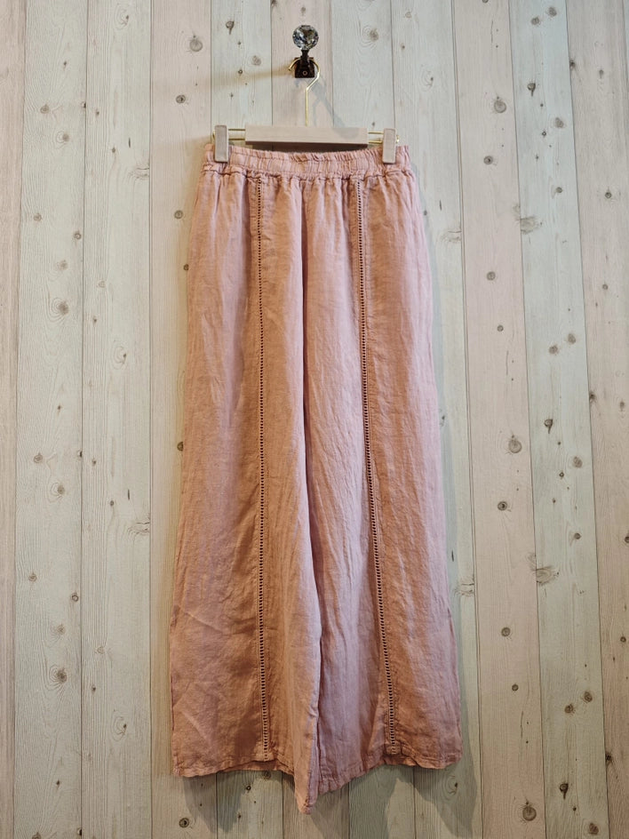 Italian linen Pants with spine detail