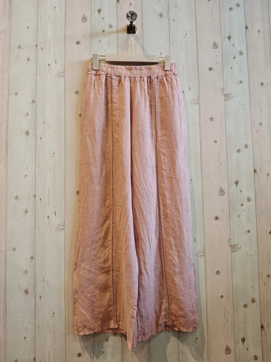 Italian linen Pants with spine detail