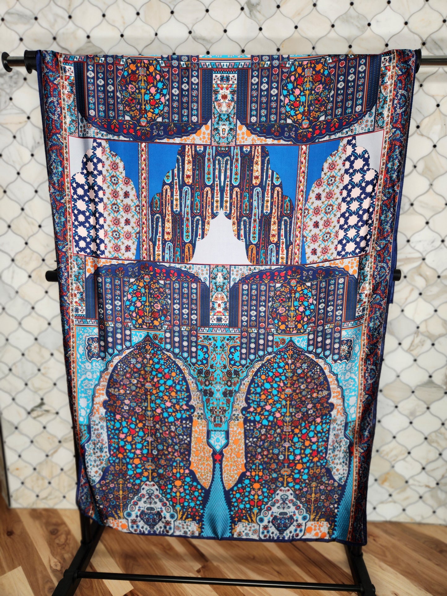 Padova floral and geometric design silk blend scarves