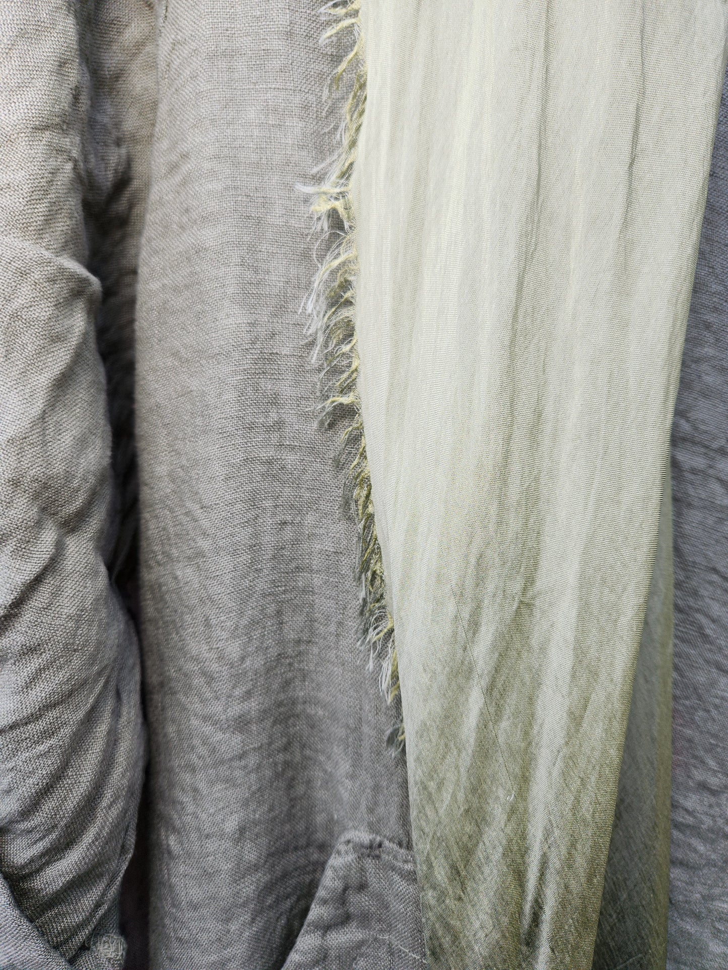 Italian silk and linen frayed edge duster