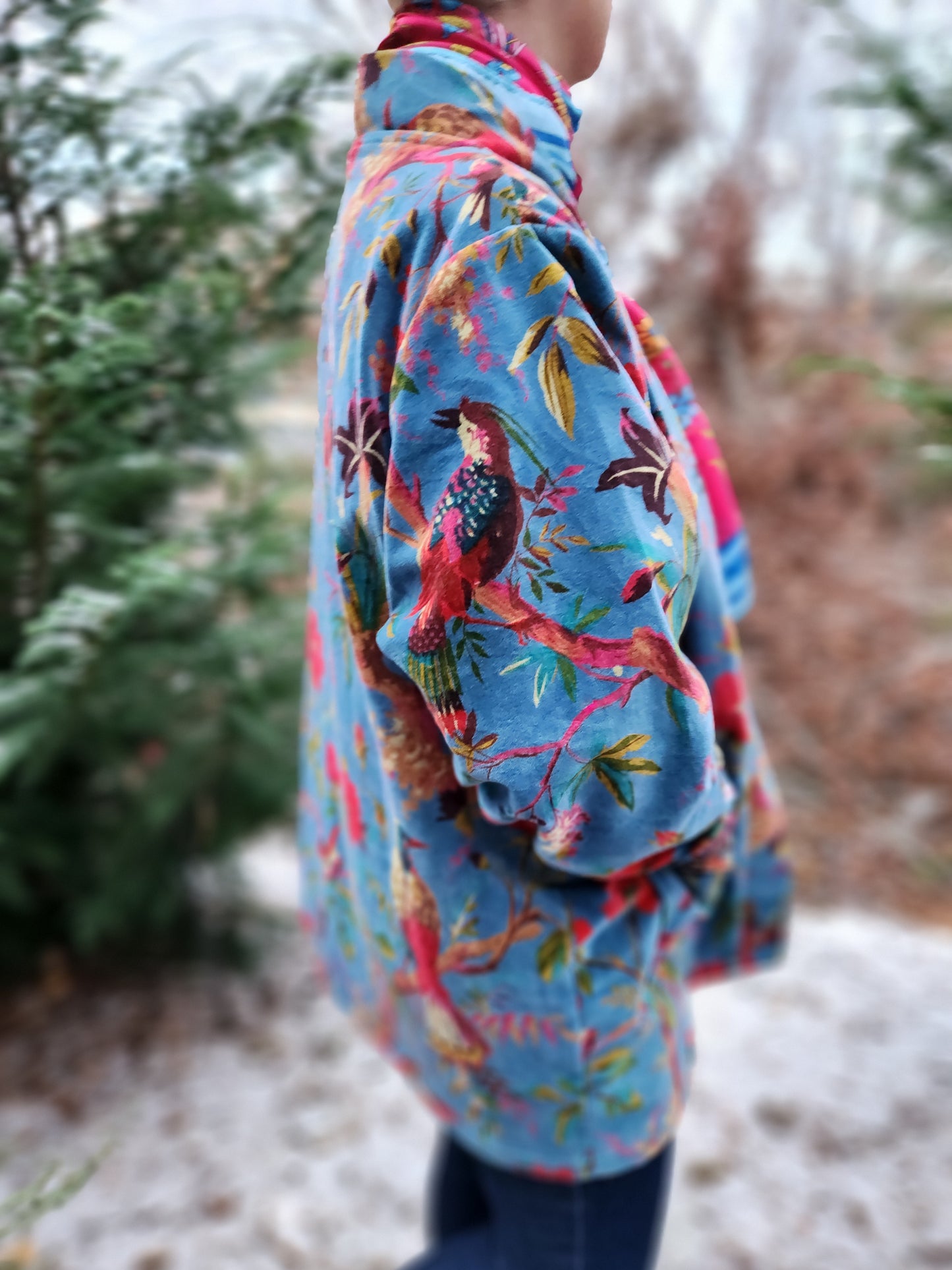 Birds in Blue Paradise Kimono Jacket