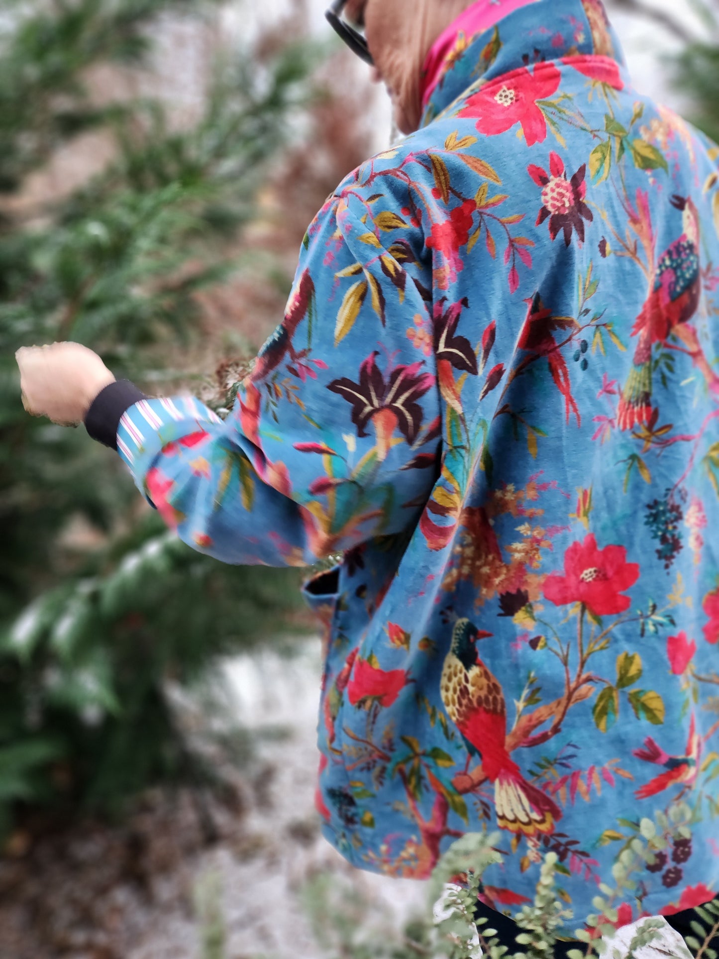 Birds in Blue Paradise Kimono Jacket