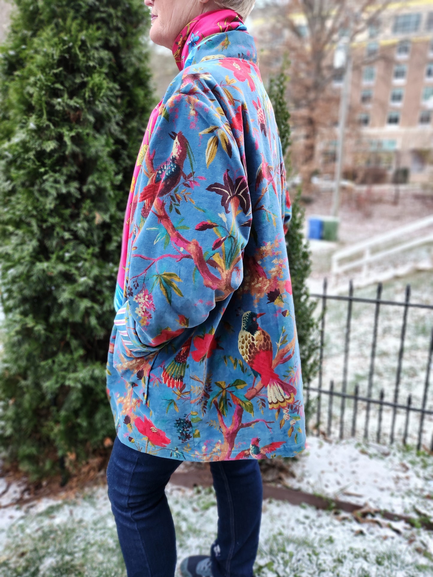 Birds in Blue Paradise Kimono Jacket