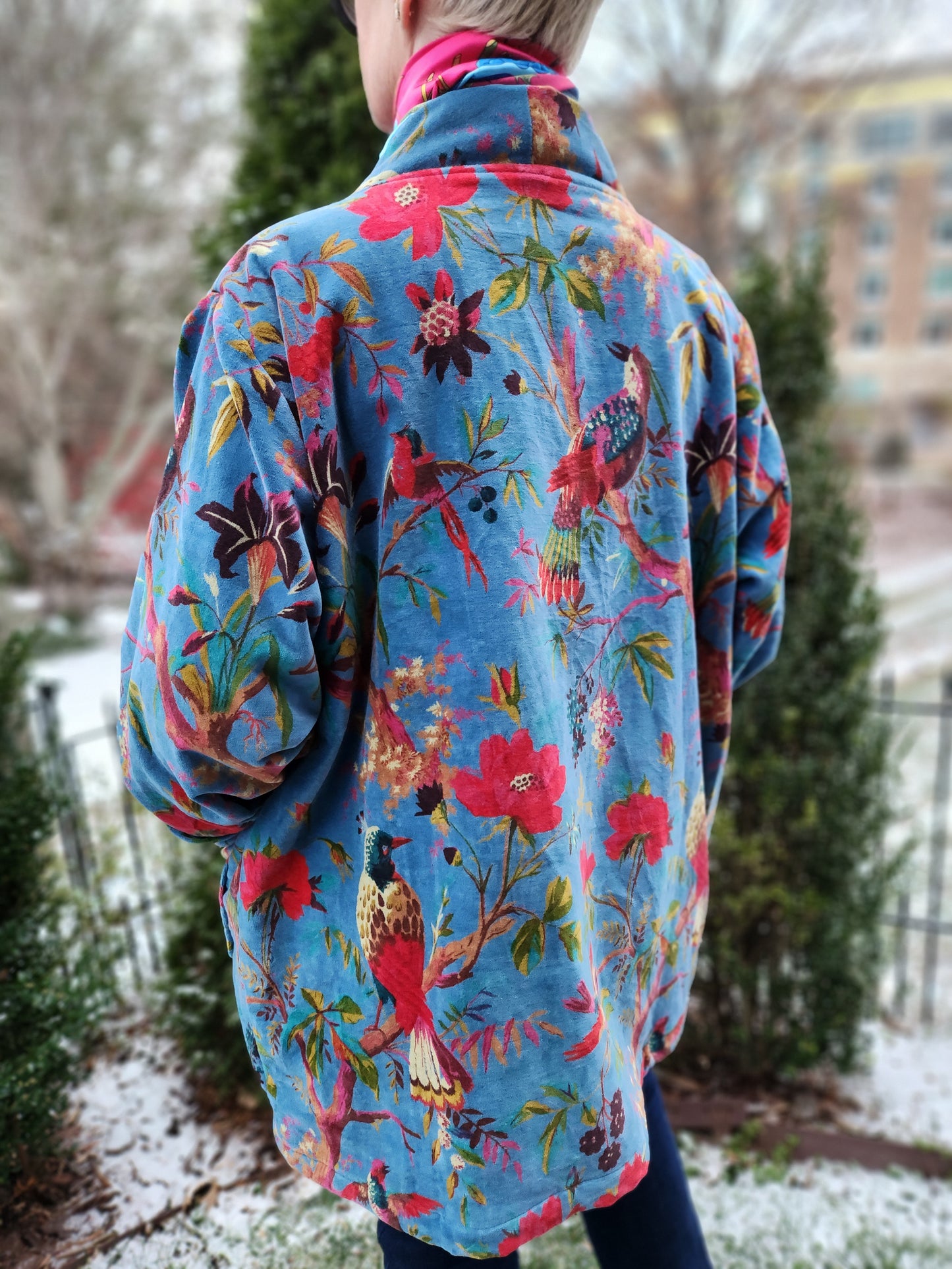 Birds in Blue Paradise Kimono Jacket