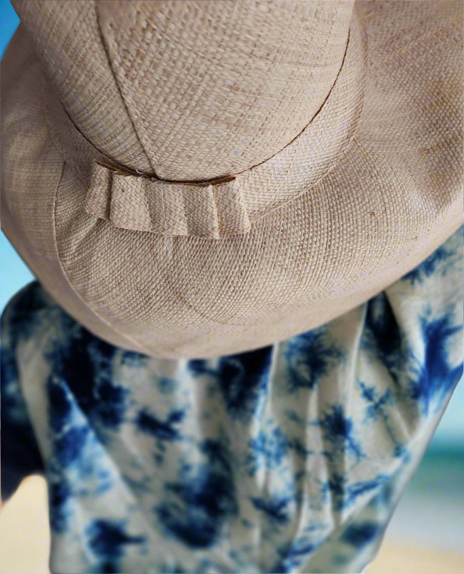 Madagascar Sun Hat Solid Natural - 5 Inch Brim