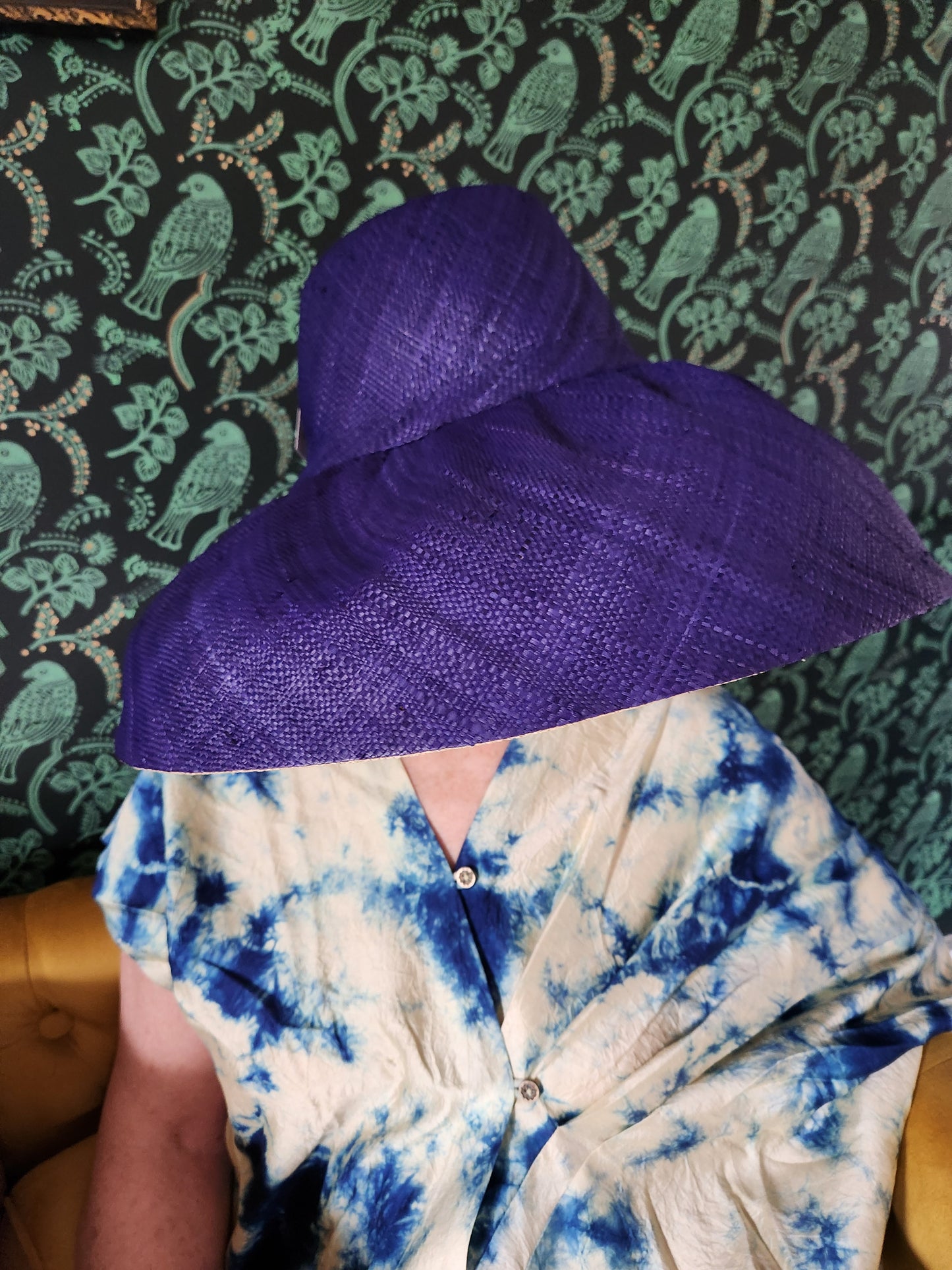 Madagascar Sun Hat Blue Two Tone - 7 Inch Brim