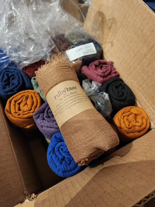Rubyzaar cotton and bamboo scarfs