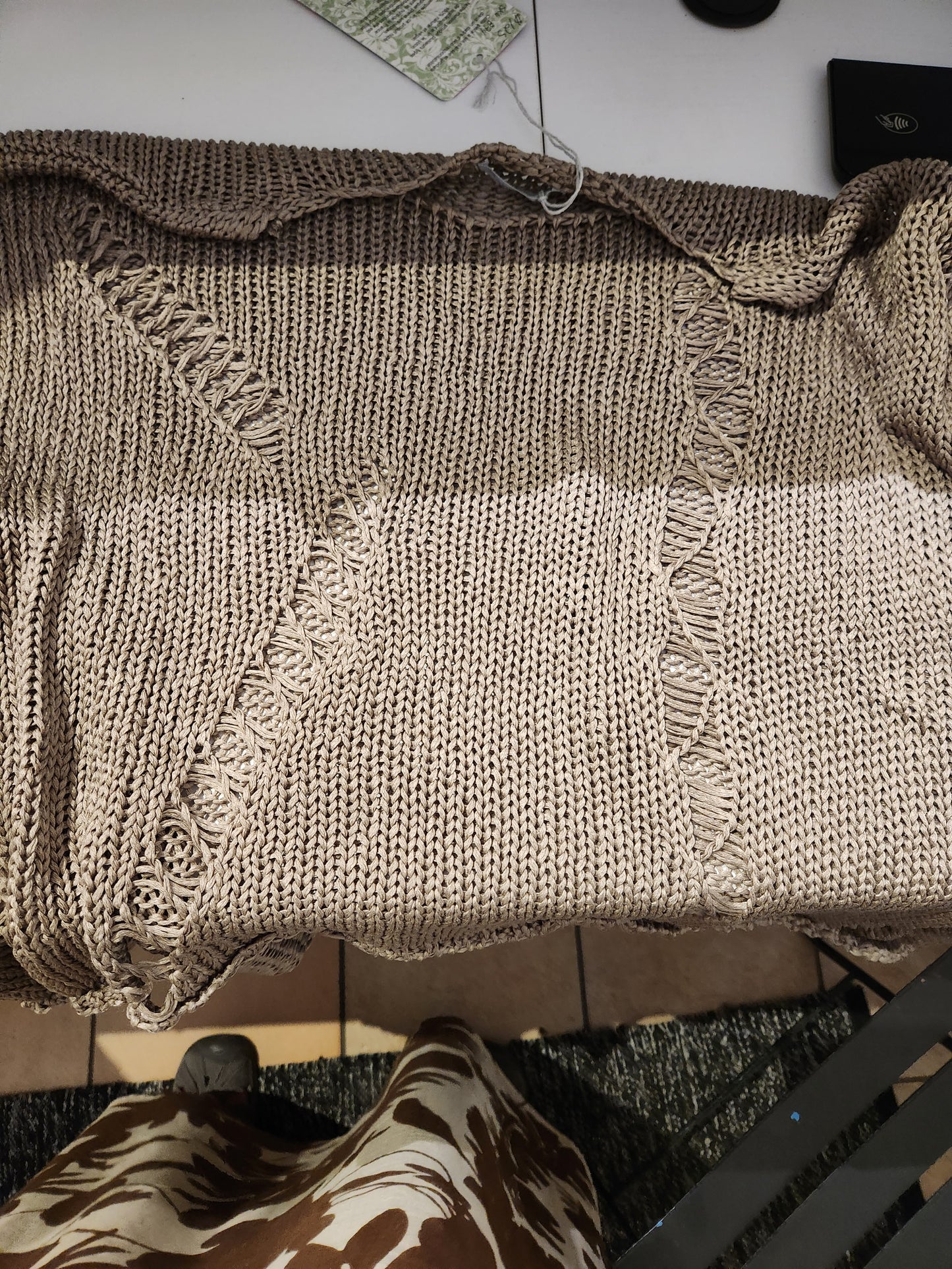 Italian 100% Cotton Asymmetrical diagonal black or sand sweater