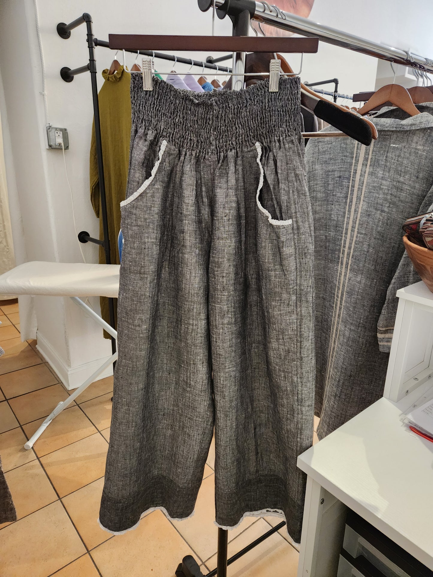Namsar black pant white detail