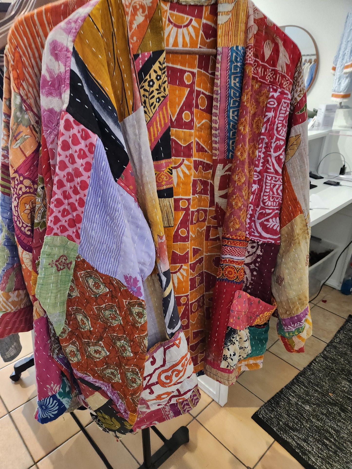 Reversable Cotton Kantha Kimono Jacket