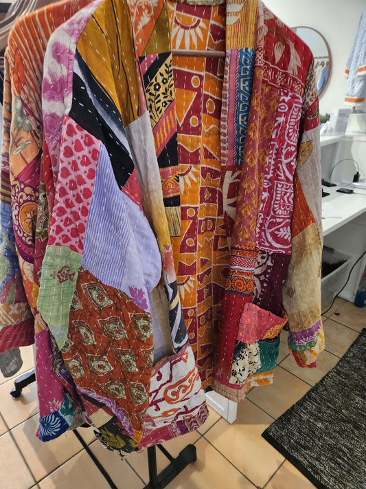 Reversable Cotton Kantha Kimono Jacket