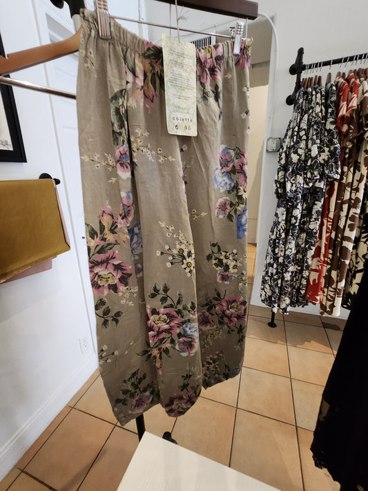 Italian Linen ballon floral pants