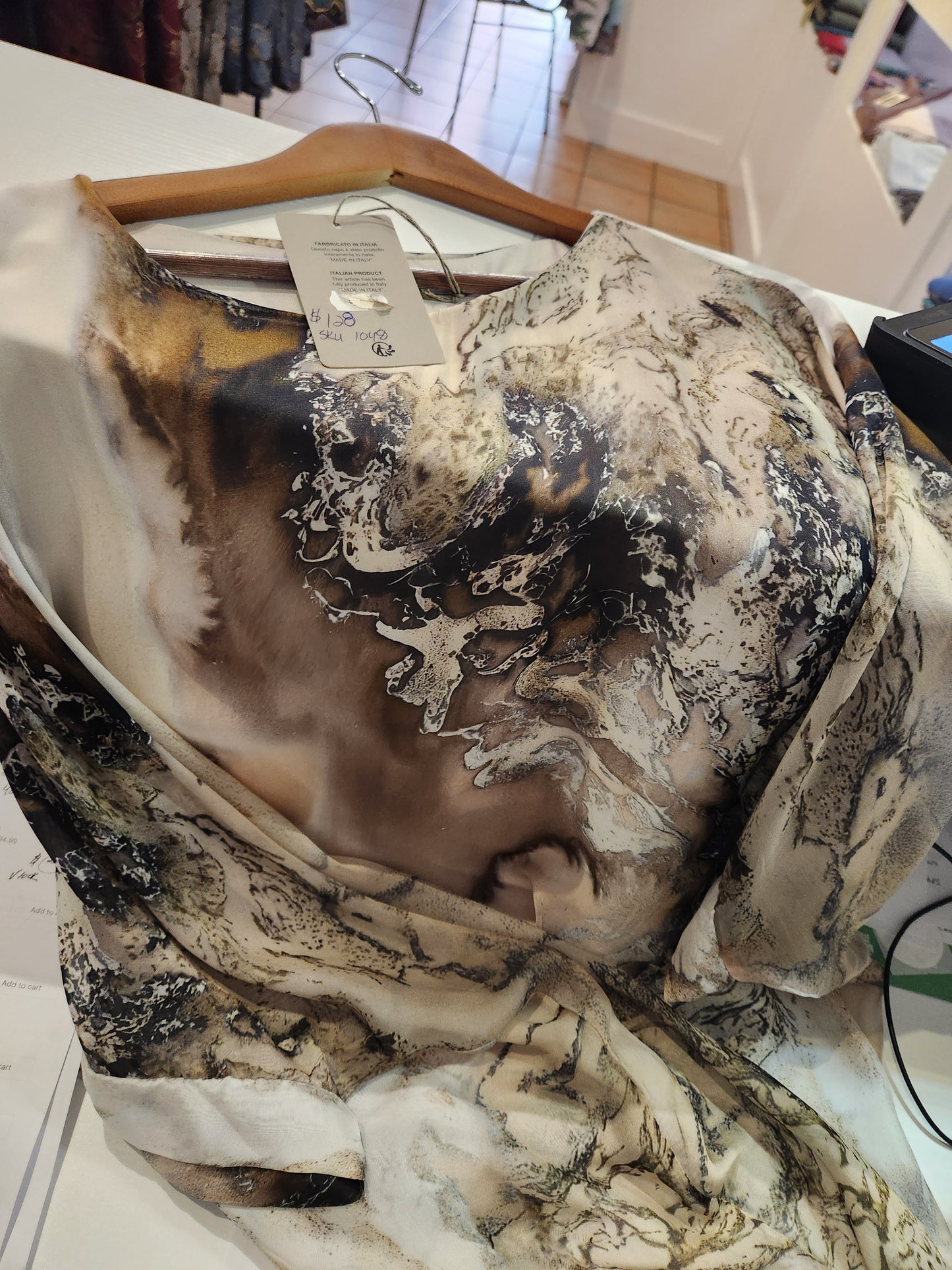 Italian Silk bloiuse abstract