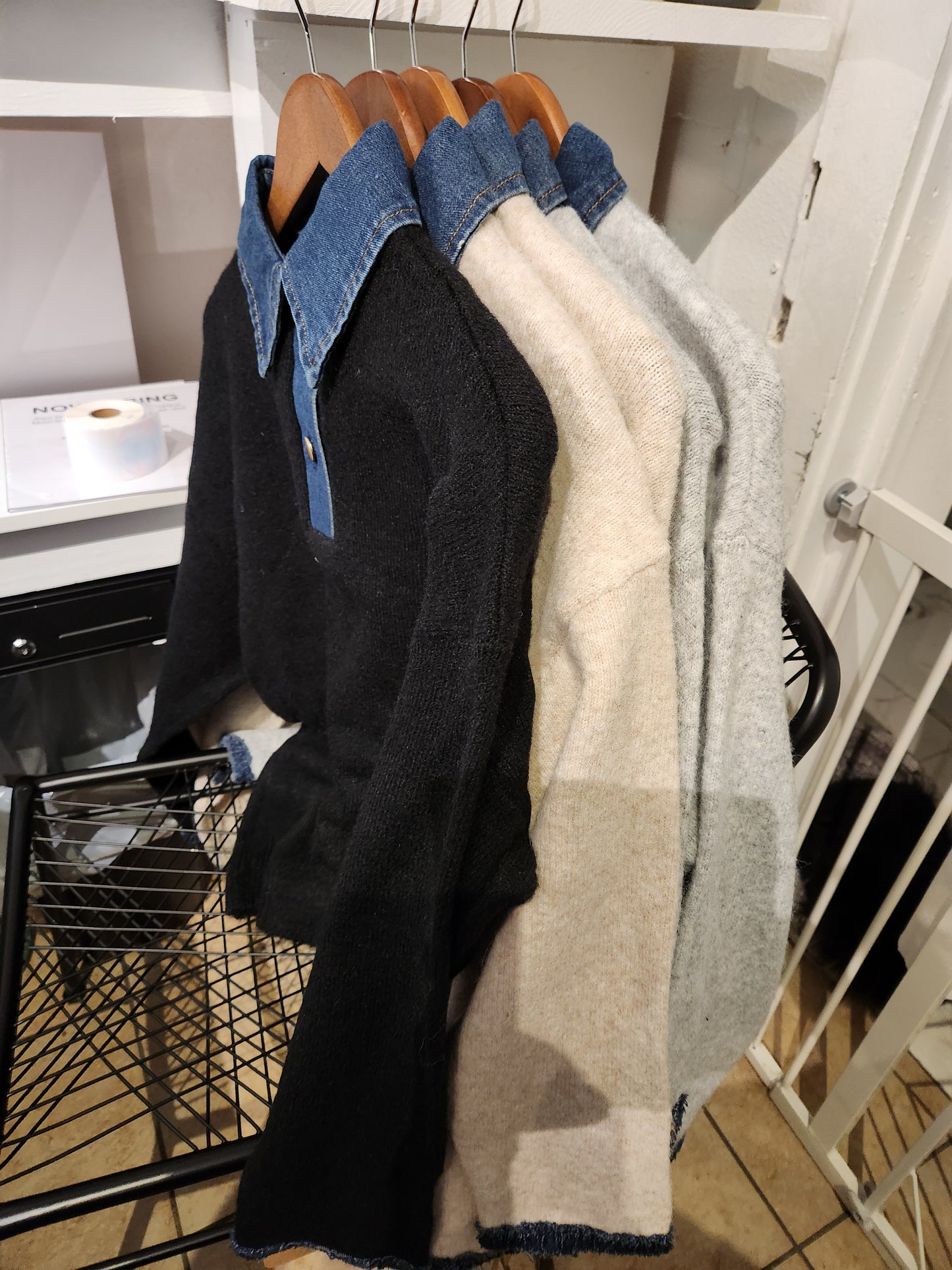 Jean detail sweater