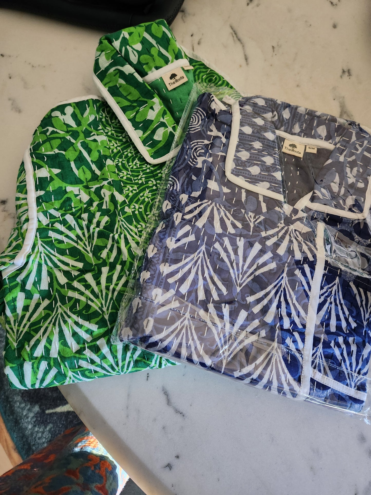 Retro style jackets green/blue