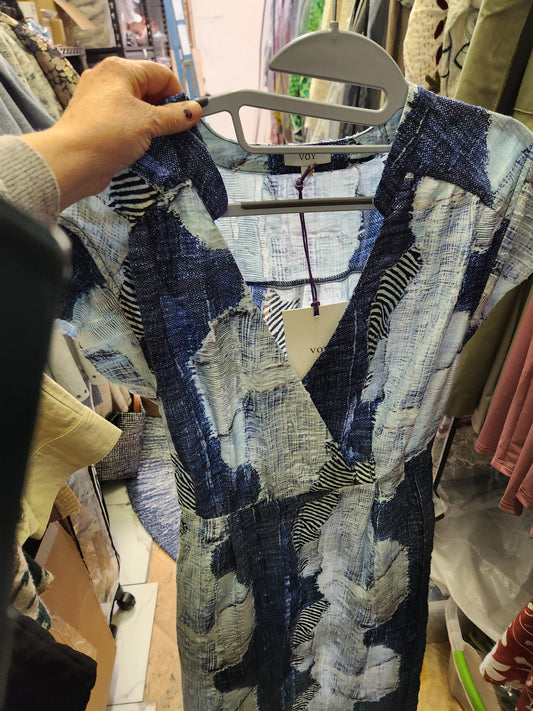 Snap Btton Faux Jean wrap dress