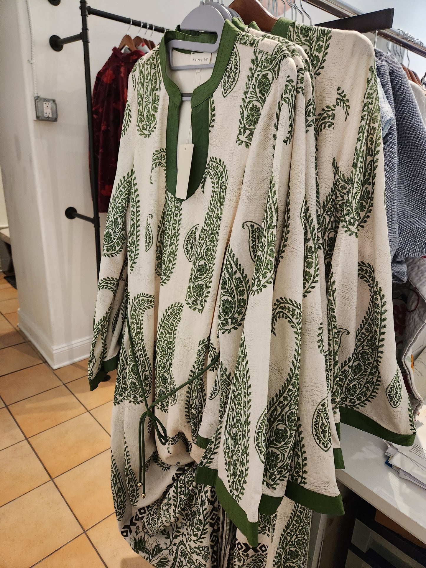 Marjorie dress green cream dress