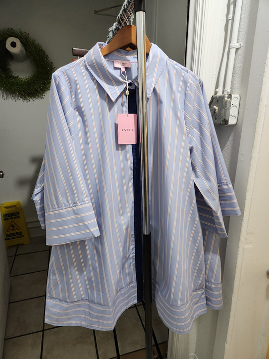 Tailored oversized shirt dress.