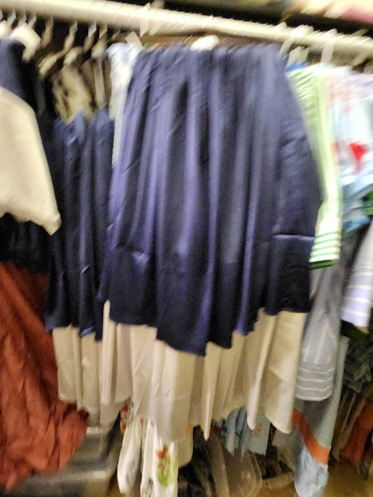 Blue and silver double tier skirt