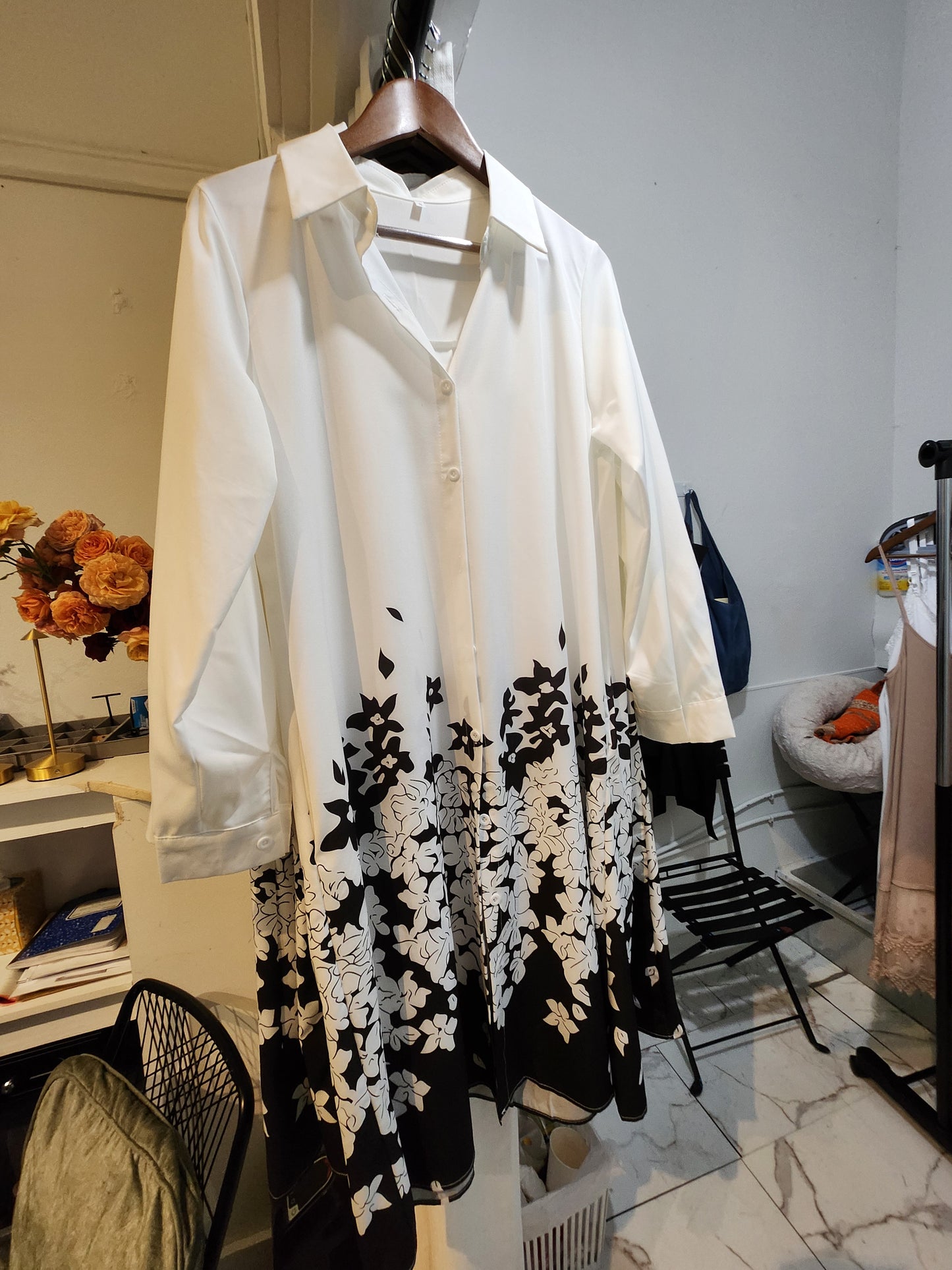 Floral gradient dress white or Pink dress
