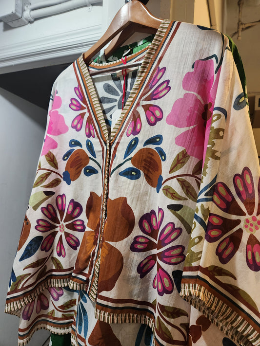 Tropical Bolero button up italian blouse