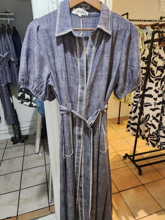 Contrast stich denim dress