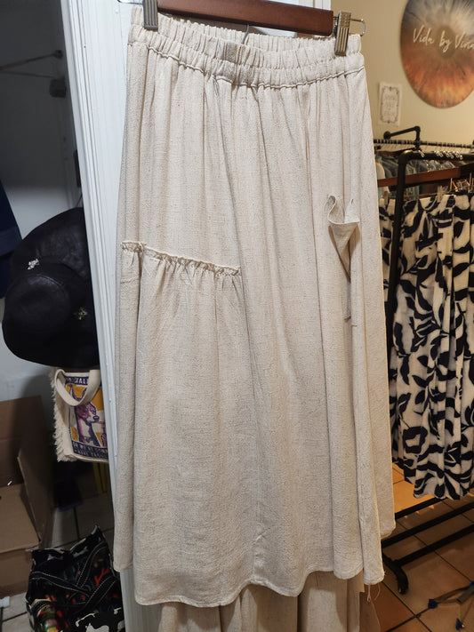 Cottone side ruffle/pocket skirt