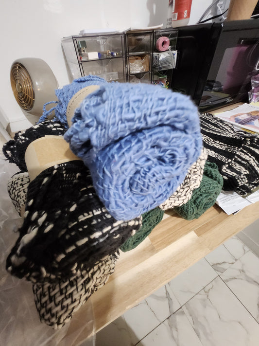 Organic cotton time travel scarf, multiple colors