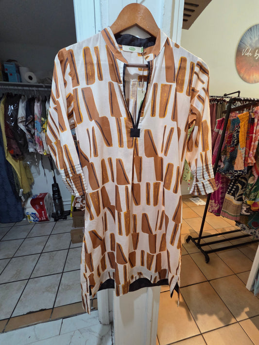 Amelia beige /gold dress