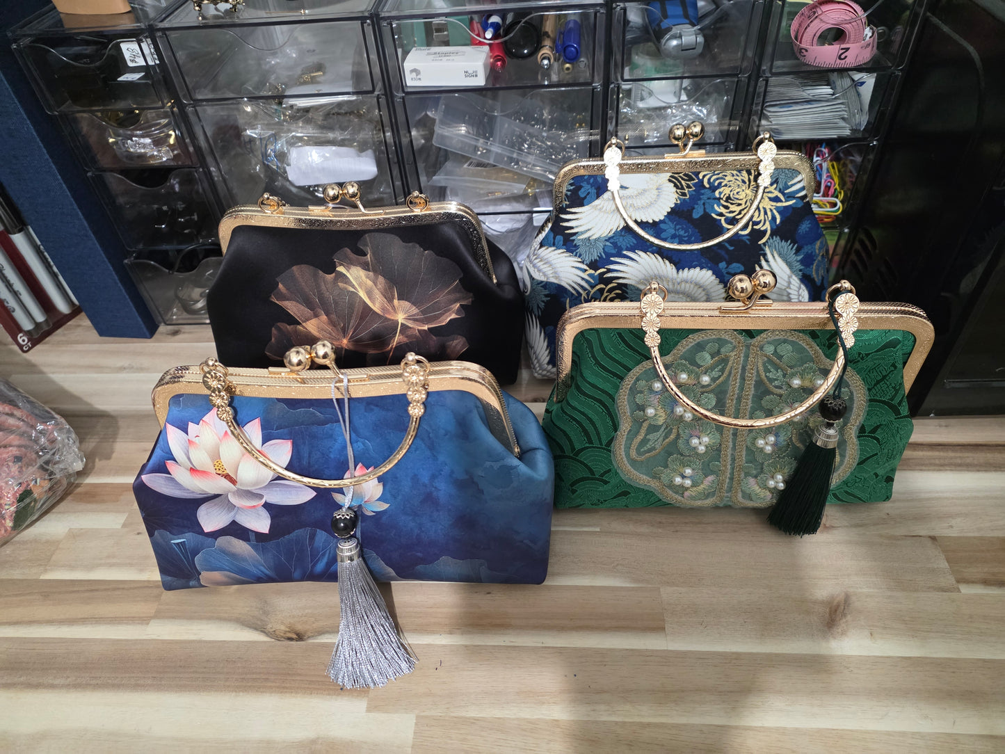 Metal inspired purse, various patterns