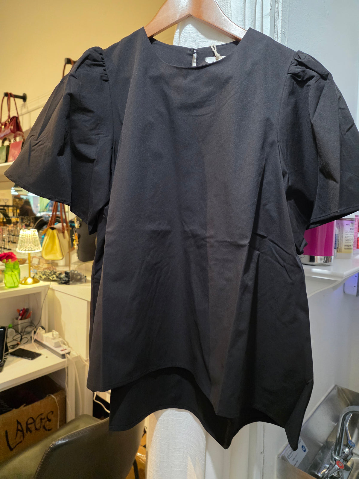 Short sleeve black top