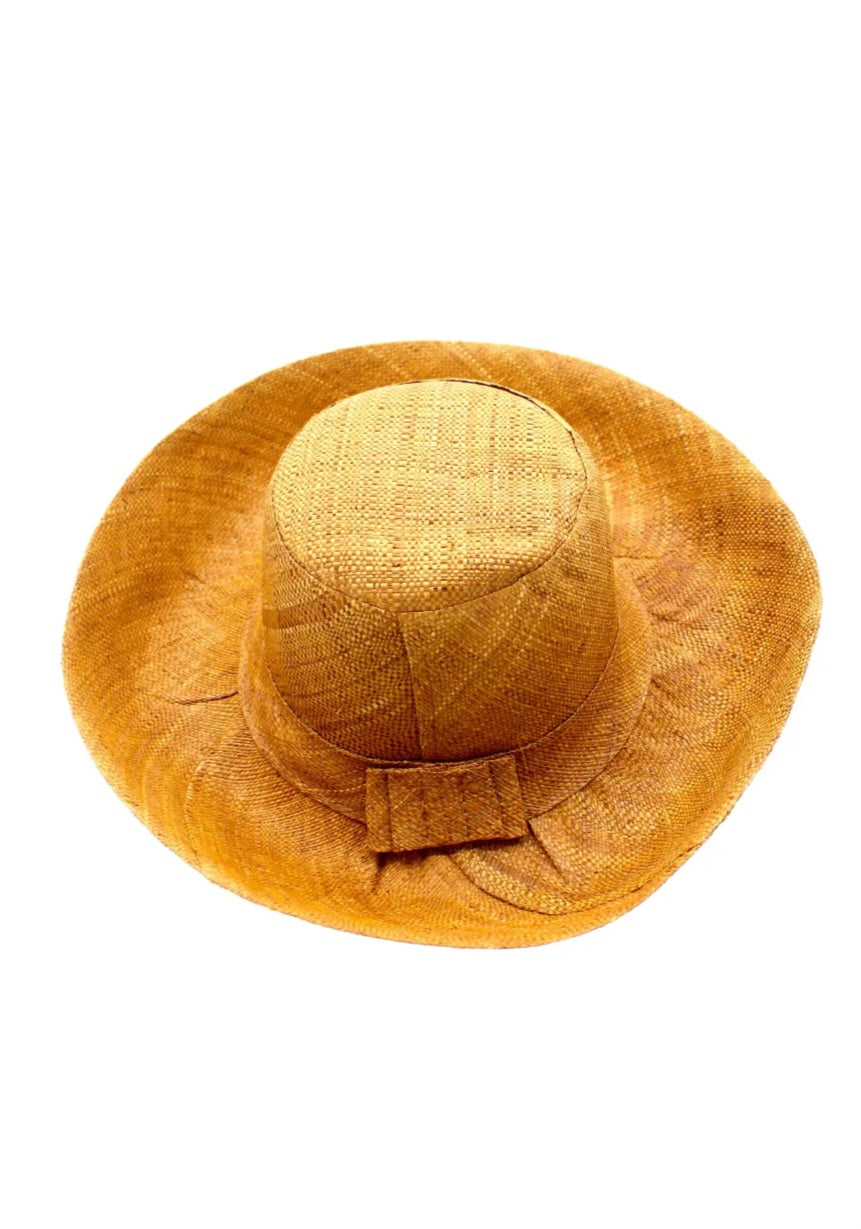 Madagascar Sun Hat Solid Tabacco - 7 Inch Brim