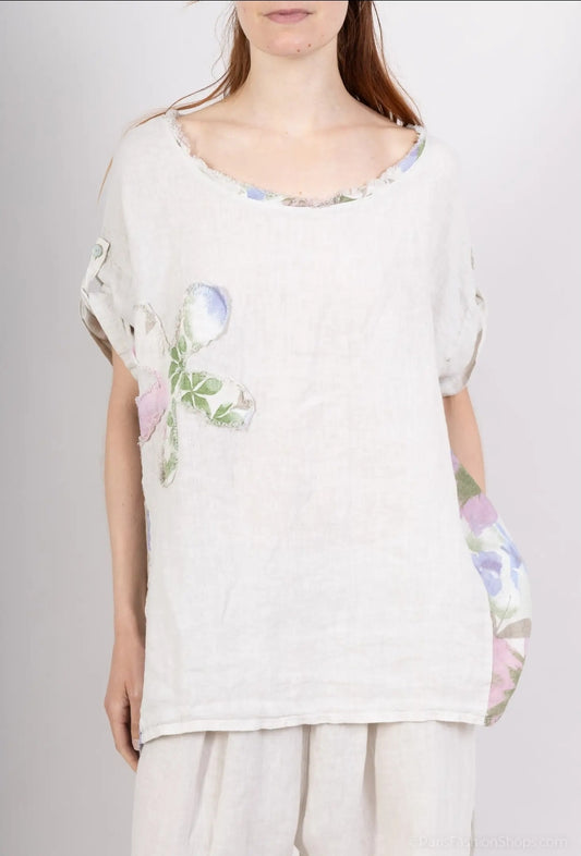 Italian Linen flower shirt