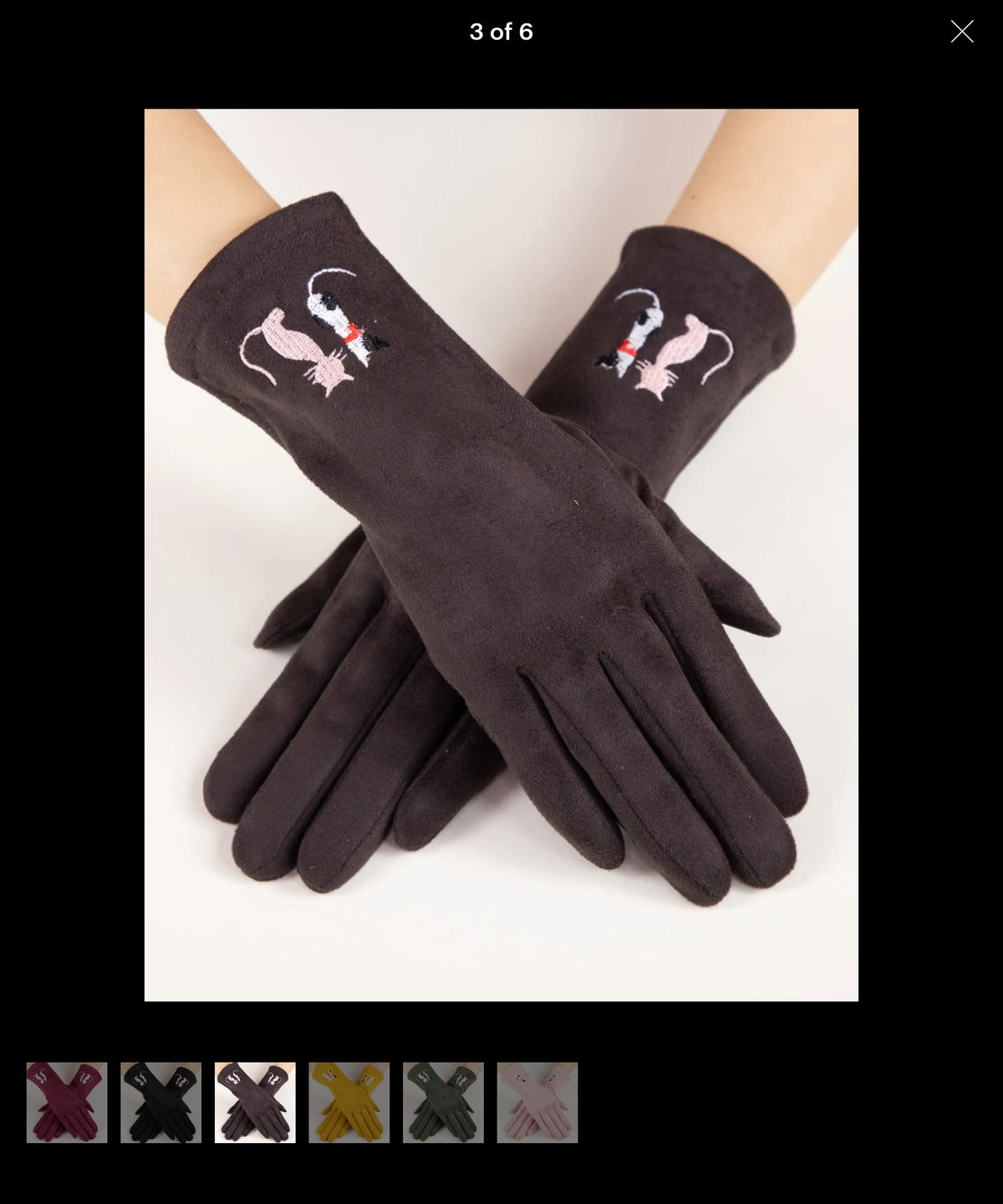Faux Suede Cat or Daisy Gloves