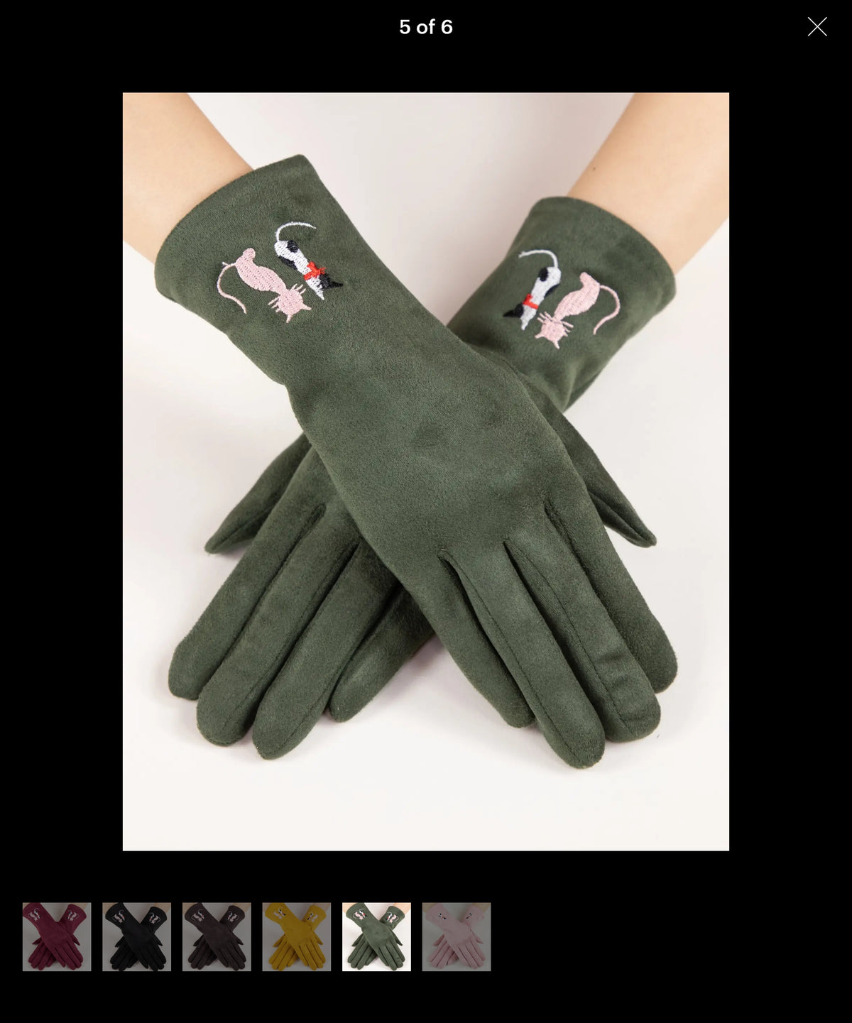 Faux Suede Cat or Daisy Gloves