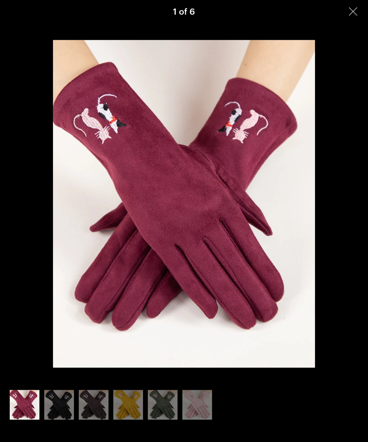 Faux Suede Cat or Daisy Gloves