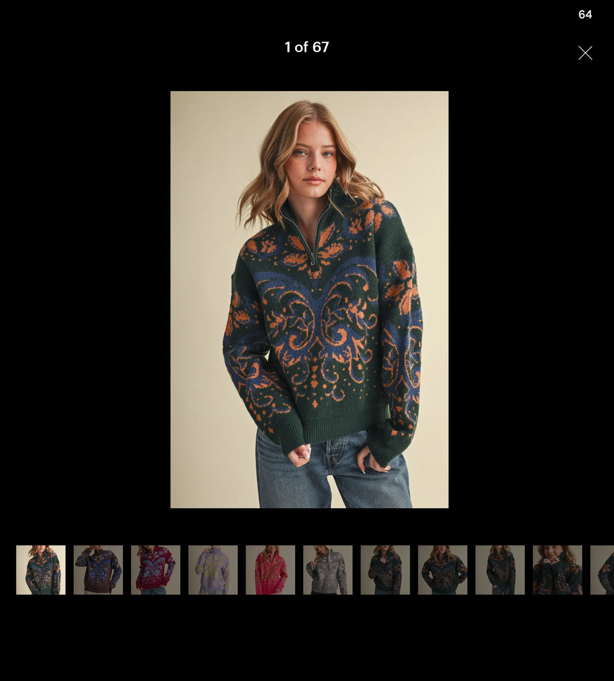 Damask green sweater